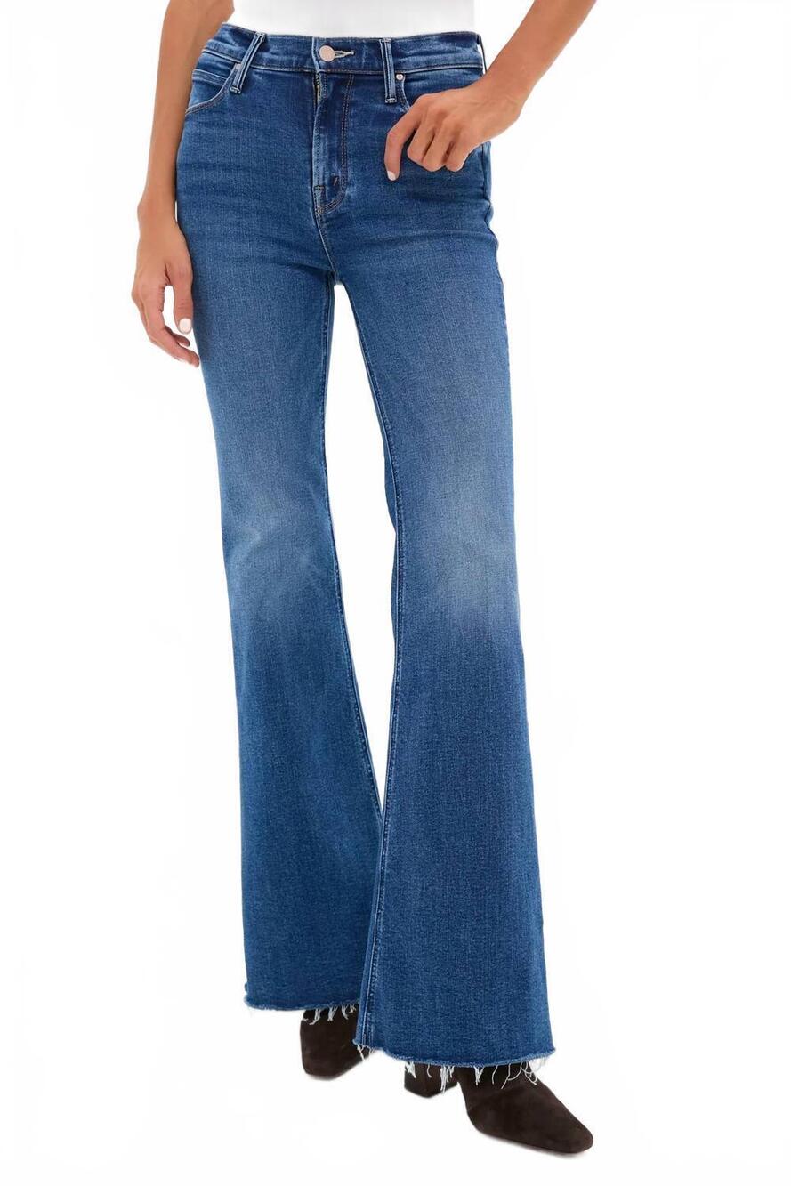 NEW MOTHER doozy sneak fray jeans in let's split